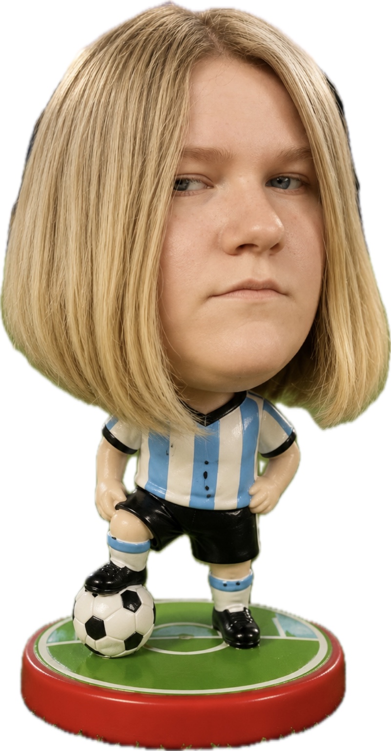 Soccer bobblehead sticker
